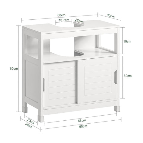 „Sobuy Washbasin“ su durų vonios spintelės vonios lentyna, balta FRG128-II w
